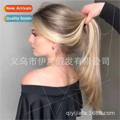 Europe center parted long straight bleached dyed gradient CO