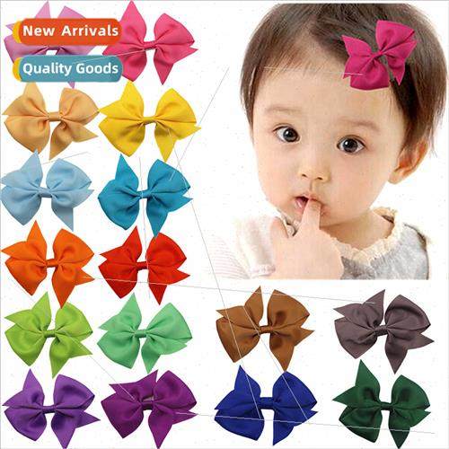 Europe Children Hair Clips Bow Hair Accessories Candy Color