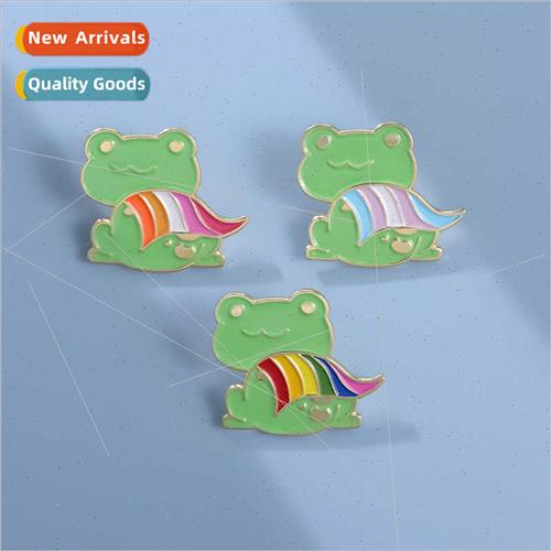 New frog superman shape warrior badge cute colourful flag an