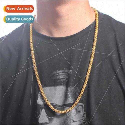 Hip Hop Gold Necklace Fashion mple Square Pearl Pin