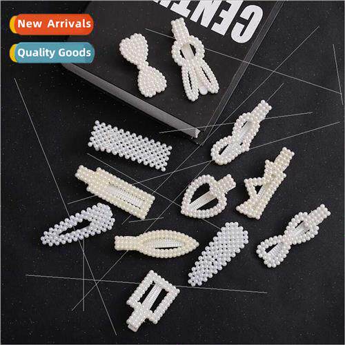 Micro-business geo-al small gifts pearl hair clips a word cl