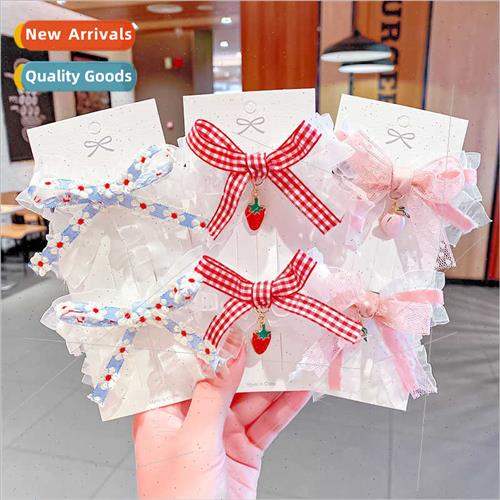 Japan lola bow hair clips girl heart sweet lace to clip duck