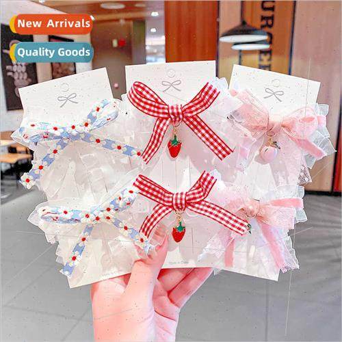 Japan lola bow hair clips girl heart sweet lace to clip duck
