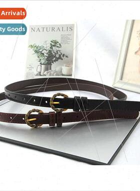 New retro snake pin buckle thin belt long shirt dress sweate