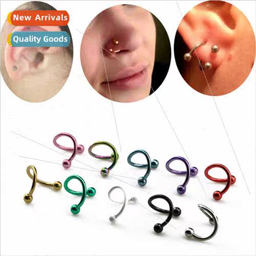 Europe stainless steel nose stud S-shaped nose stud color ea