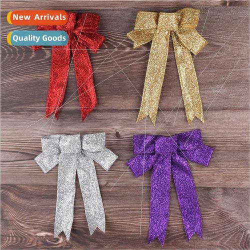 23CM gold onion powder lock edge bow Christmas decorations C