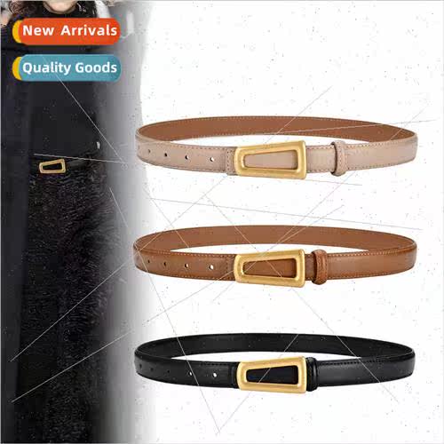 Pantyhose ladies leather belt girls versatile retro cowhide