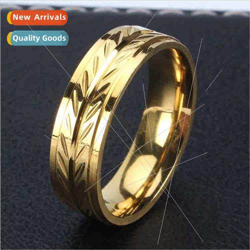 Jewelry Flower Pattern Ring Tanium Steel No Color Loss Men c