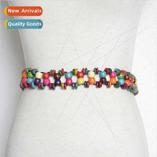 Wooden Beads Handmade Europe Rope Colorful Wax Braided Candy
