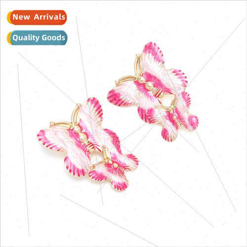 fresh girl sense color drop oil butterfly earrings fashion s