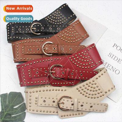 Fall winter runway  Europe retro cock-eyed wide belt female