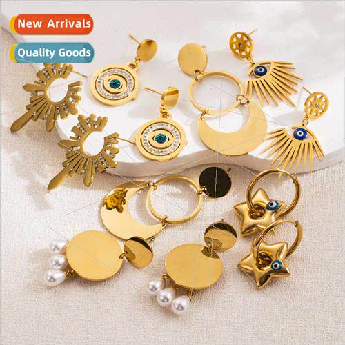 Fashion simple high-level sense tanium steel pearl earrings