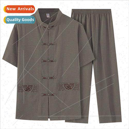 Tang su men middle-aged elderly short-sleeved father summer
