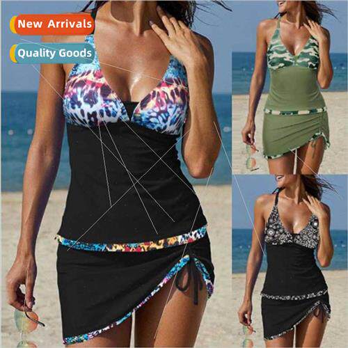 22 New Bikini Swimsu Europe Seaside Degree Drawstring V-Neck
