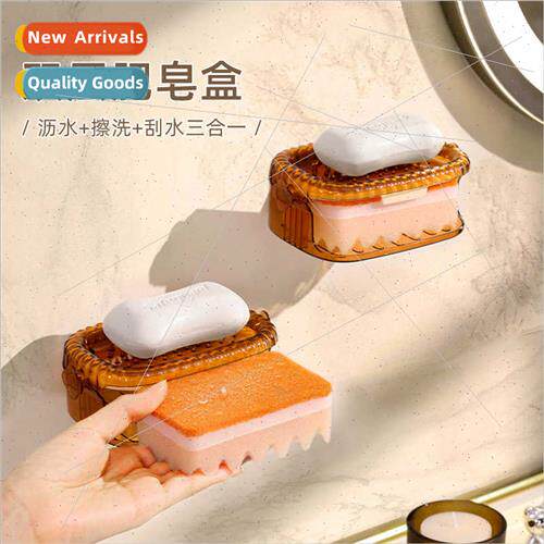 Hibiscus Lemon Soap Box with Sponge Drainer Soap Box without