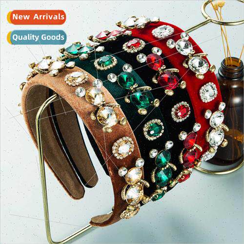 Hair bands baroque fashion shiny crystal bear hair bands fem