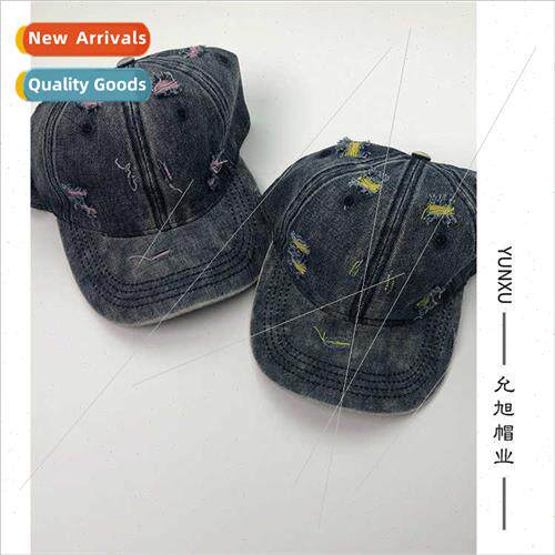New retro old washed denim baseball cap men adjustable Brish