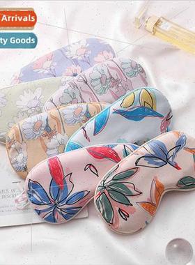 Double-sided printed eye mask light simulation silk blackout