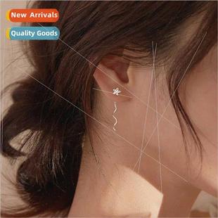 wire simple earrings flower lerar tide ear new Egg Korea2023