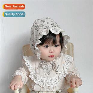 Baby hat spring fall new Korean  girls cotton lace court cap