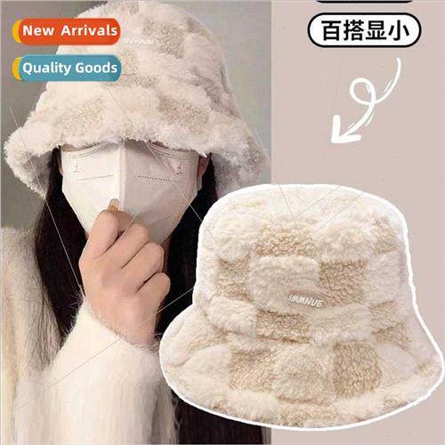 Korean  fall winter lamb wool fisherman hat female winter pl