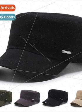 Middle-aged men flat-top milary hat spring fall new fashion
