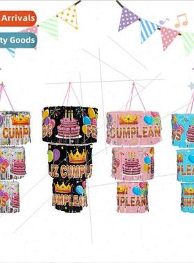 New three-layer birthday tassel hanging decorations children