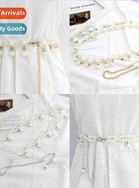 Dress beaded hooks female waist chain Korean sweet fashion p