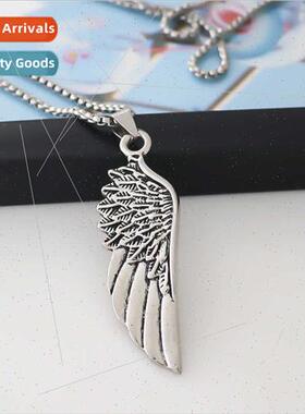 Fashion Retro Feather Pendant Necklace Men Women Alloy Set H
