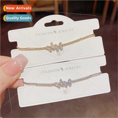 ins niche zirconia double butterfly pull-out bracelet women