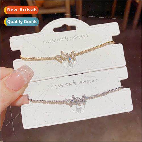 ins niche zirconia double butterfly pull-out bracelet women