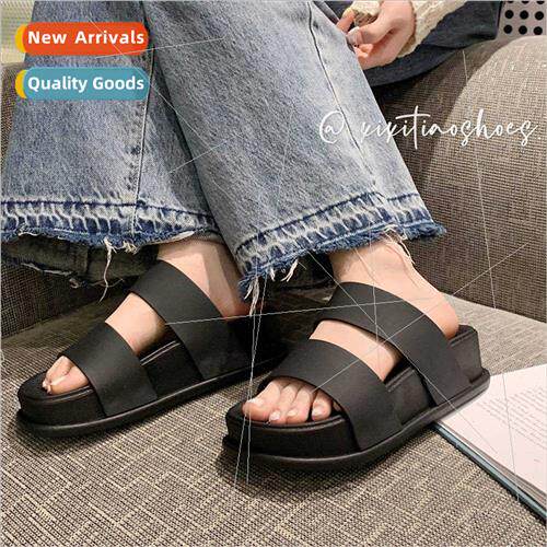 Leisure simple Korean  seaside beach shoes outside wear heig图片