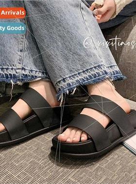 Leisure simple Korean  seaside beach shoes outside wear heig