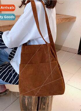 corduroy bucket bag female 2019 fall winter new Korean shoul