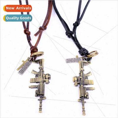 Army submachine gun necklace men jewelry hip hop AK47 assaul