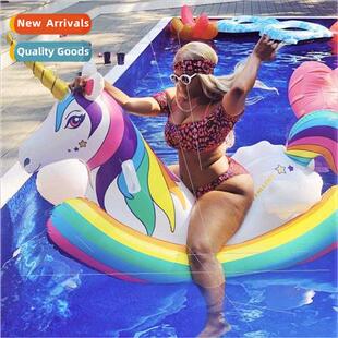 Rainbow Colored Unicorns Ride On Water Outdoor Pool Toys Inf