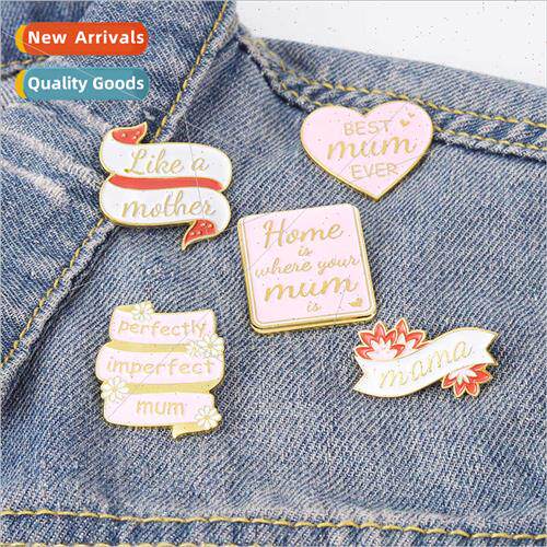 New alloy letter brooch Creative pink love book shape enamel