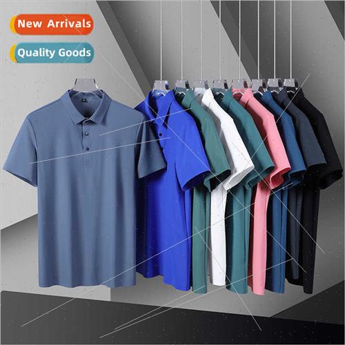 Ice silk quick-drying polo shirt men 2023 summer -marking th