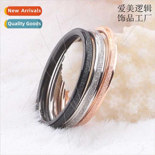 New full star tanium steel ring tide female simple ins wind