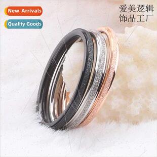 tide wind star ins simple female ring steel tanium full New