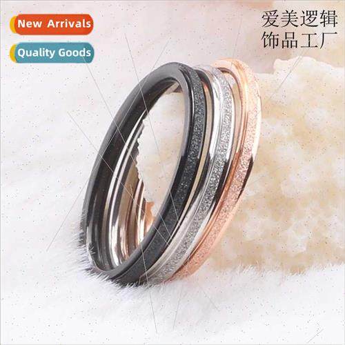 New full star tanium steel ring tide female simple ins wind