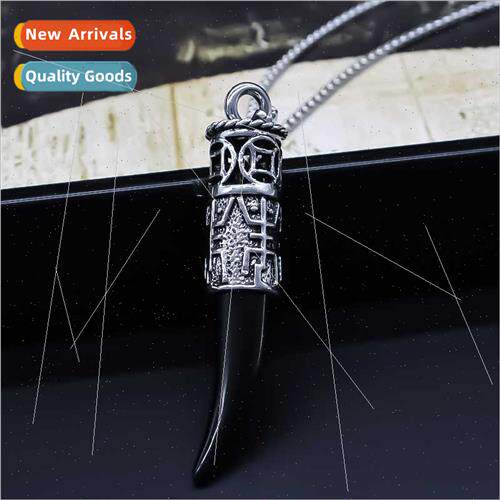 Europe stainless steel necklace niche tide wh metal runes co