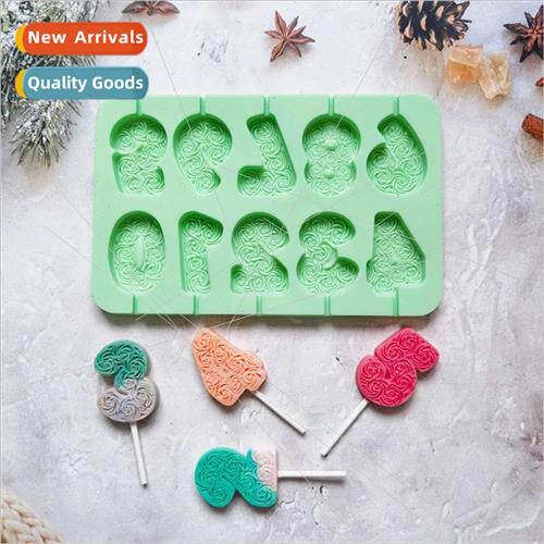 0-9 lollipop pattern 280 chocolate silicone mold candy desse