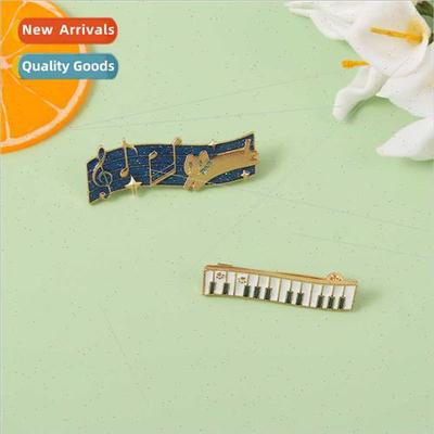 New creative music cat blue piano symbols personalised fashi