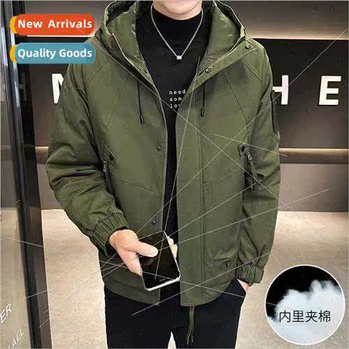 Jacket coat men fall winter 2023 new hooded jacket work  thi