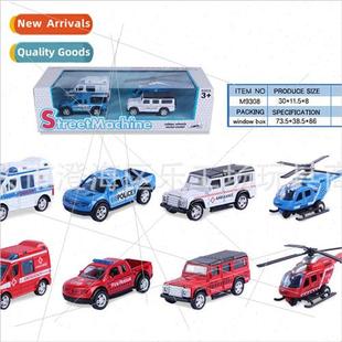 back Alloy model firefighting ambulance Toy airplane car