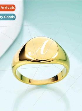 Ring 26 Initials Capitalized 12MM Simple Peplum Ring Women G