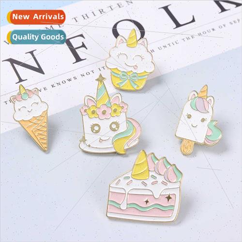 Korean  cute cool summer food series alloy brooch cartoon un