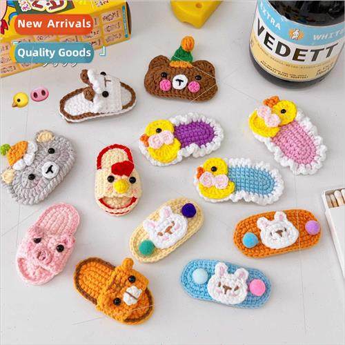 Cartoon bear hair clips cute wool knted small animal hairpin