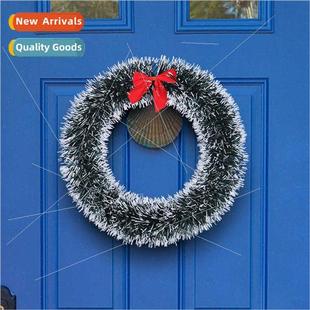 30cm Whe Christmas Woolen Wreath Green Wrea Bow